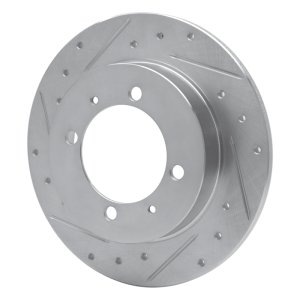 Mitsubishi Space Star Brake Rotor (1) - Rear Left - R1 Concepts - Drilled & Slotted - Silver - `00-`07